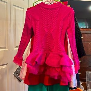 Girls sweater dress w/tule